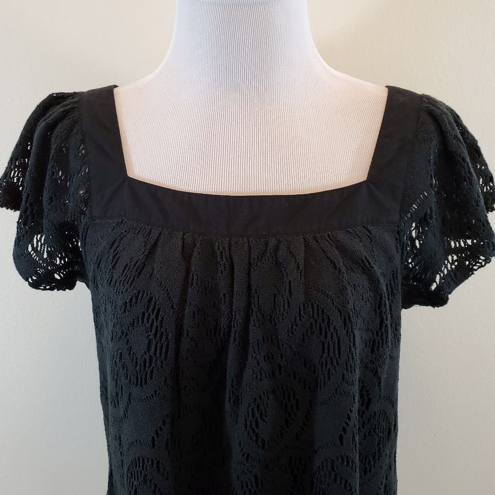 Michael Kors Black Lace Square Neck Top - Picture 2 of 4